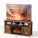 Rustic Brown Hanady For 70 Inch Tv Farmhouse Entertainment Center with Electric Fireplace Included