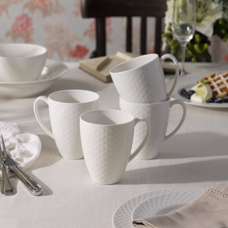 Ensemble de 4 tasses Kikko, 16 oz, Ivoire ivoire