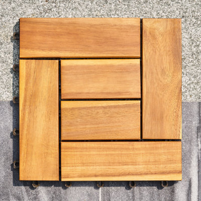 Carreau de terrasse en bois 12 po x 12 po Hanalei