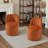 Upholstered Modern Orange Velvet Side Dining Chair (Set of 2)-42533477