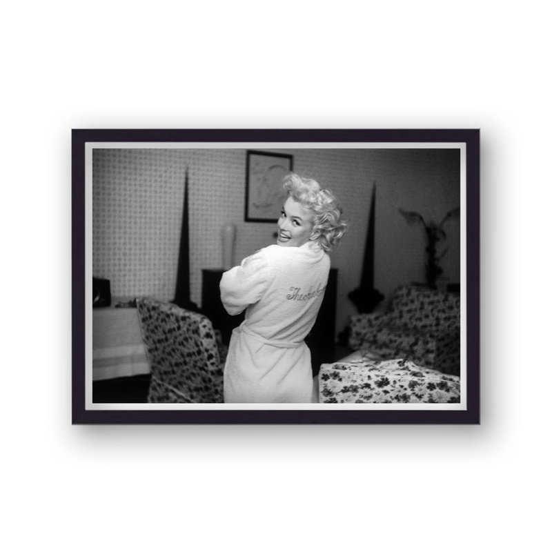 Marilyn Monroe In Towelling Robe Smiling Over Shoulder - Single Picture Frame Print