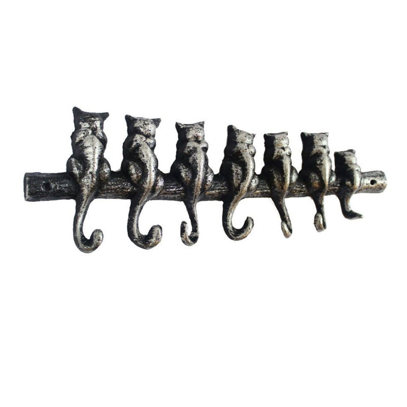 Crochets muraux moulés en fonte Lerna, Argent rustique
