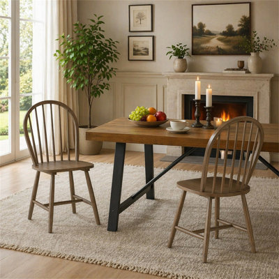 36 INCH H SPINDLE BACK W.CHAIR(Set Of 2)