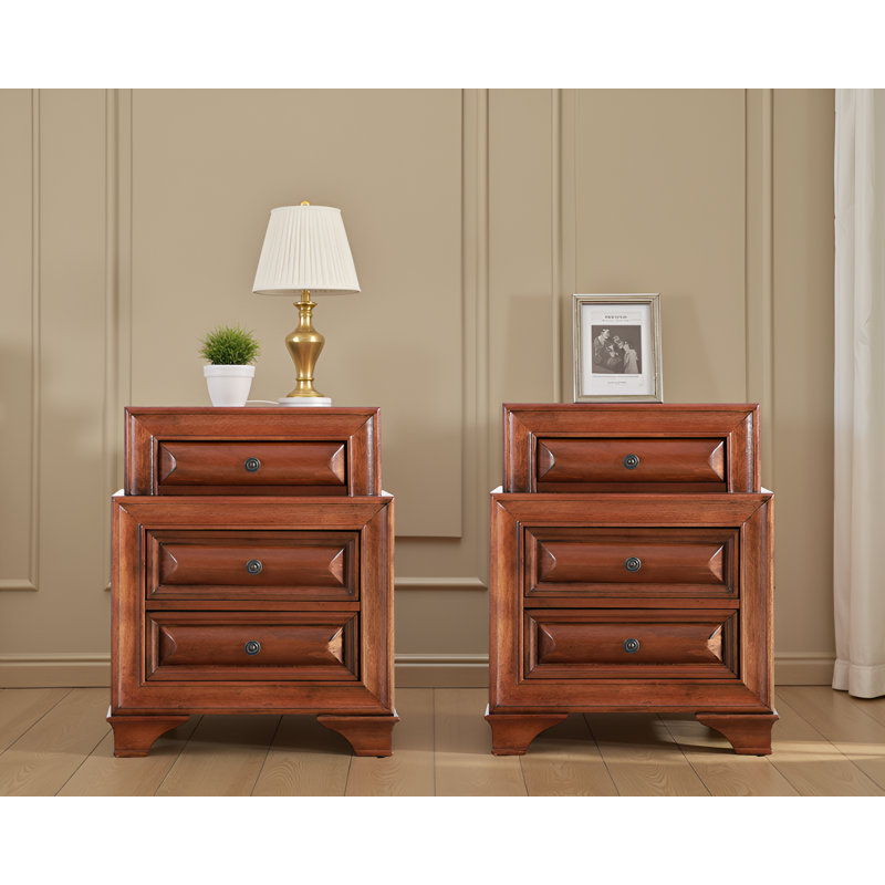 Beek Oak Nightstand Set Of 2, Oak, 2