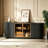 64-Inch Sideboard, Wooden Vertical Stripe Storage Cabinet