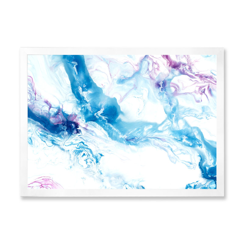 «Blue and Pink Marble», reproduction d'art sur toile, Toile blanche avec cadre d'angle fermé, H 24 po x l 32 po