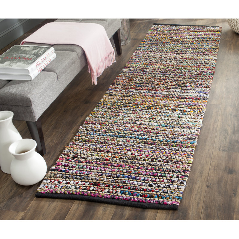 Tapis 75% coton, 25% jute tissé à la main Abhay Cod, Tapis de couloir 2 pi 3 po x 10 pi