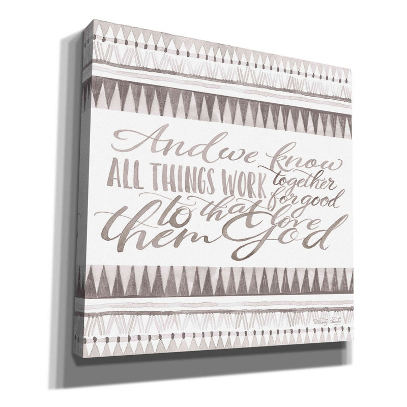 «All Things Work Together» par Cindy Jacobs, art mural sur toile, H 12 po x l 12 po x P 0,75 po
