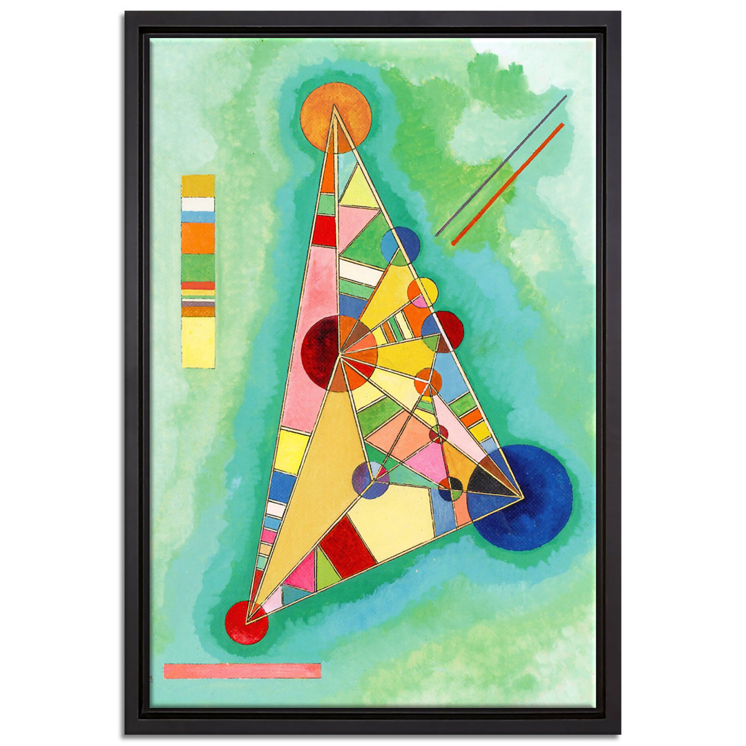 Gerahmter Kunstdruck Leinwandbild von Bunt im Dreieck von Wassily Kandinsky