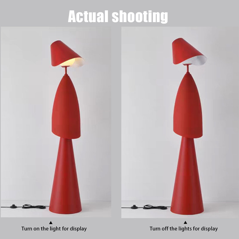 Polyethylene Abstract Form Family Floor Lamp, Red