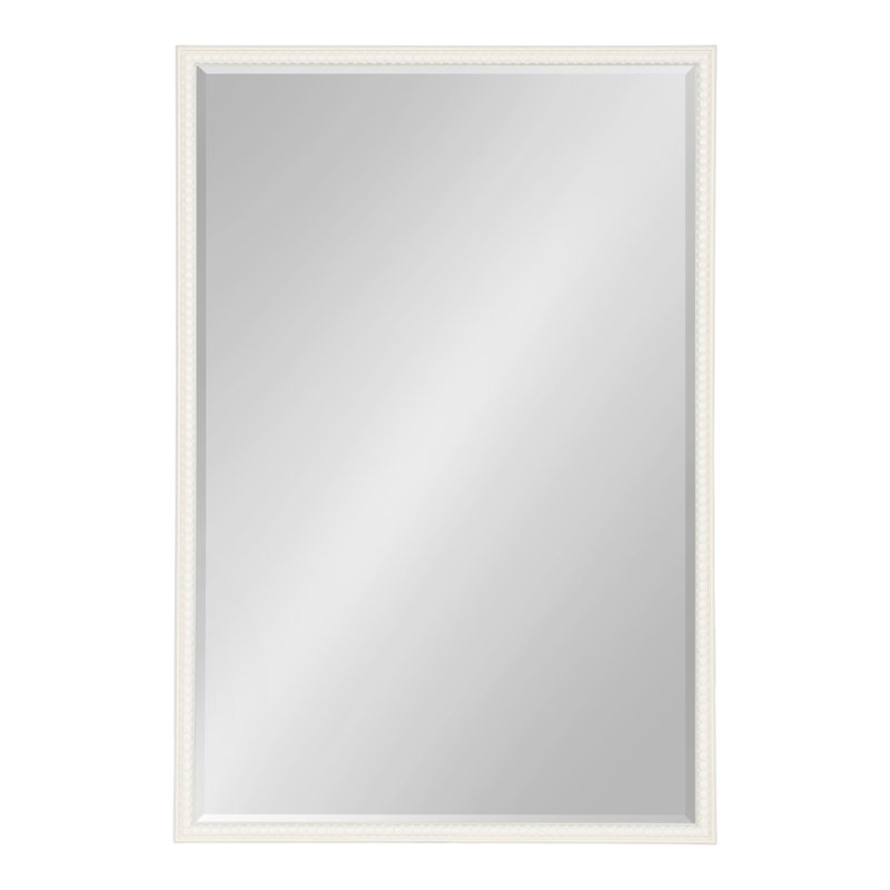 Chayanna Beaded Rectangle Bathroom Wall Mirror, 36" x 24", Soft White