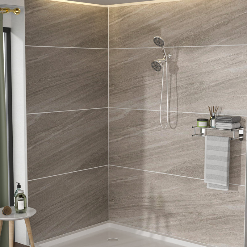 Pomme de douche double multifonction - Système de douche avec pomme de douche à pluie de 4,7 po, douche à main à 7 fonctions