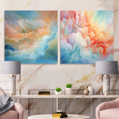 Nuage breloque liquide Art IV - ensemble de 2 verres muraux en acrylique