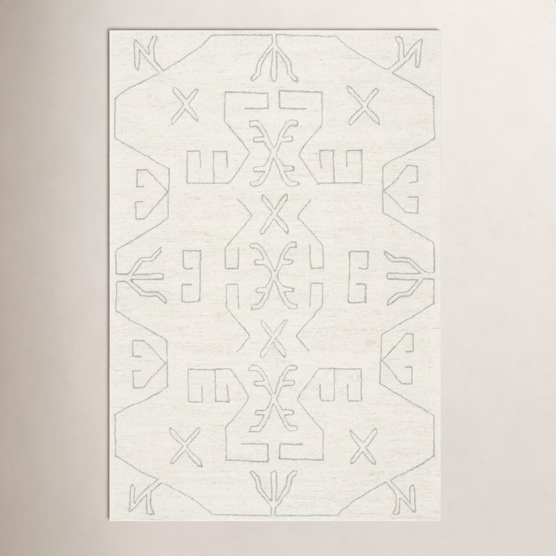 Milada Wool Geometric Indoor Rug, Rectangle 2' x 3'