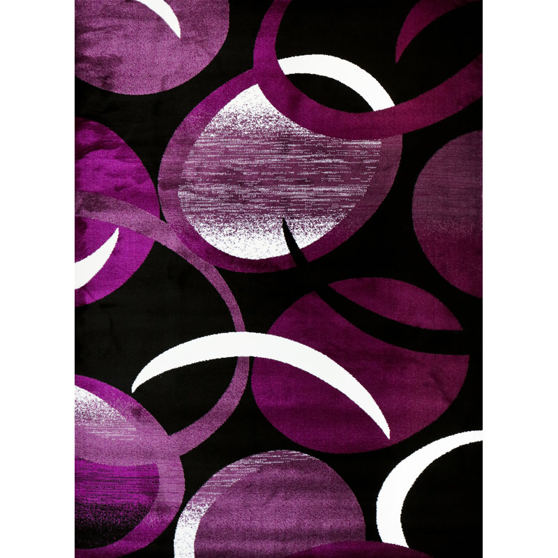 Tapis abstrait mauve Dossantos, Rectangle 7 pi 10 po x 10 pi 6 po