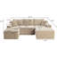 Canapé modulaire en forme de U 94,5 po avec assise profonde, aucun assemblage requis, canapé-lit modulaire pour salon, chambre à coucher, appartement-1259663158