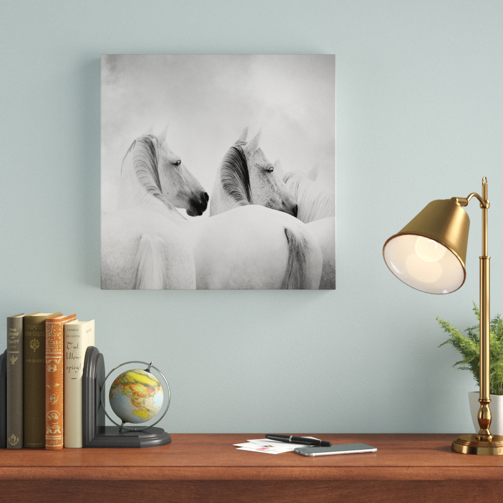 'Horses' Painting Print on Wrapped Canvas Union Rustic 
