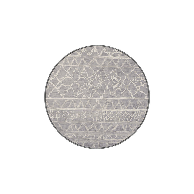 Machine Washable Gray Area Rug, Square 4'