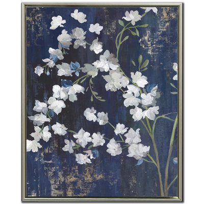 Navy Blossoms I Canvas Wall Art