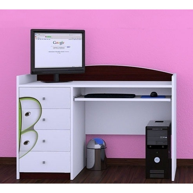 Jevon 125cm Computer Desk, Dark Brown