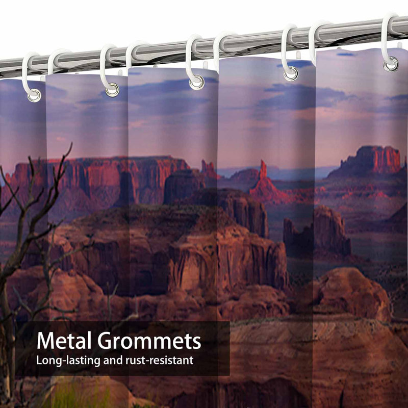 Rideau de douche imperméable avec 12 crochets Grand Canyon, L 72 po x l 78 po