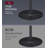 Bar Table, Round Cocktail Table with Multi-Colored Lights and Glass Top, Large Steel Base