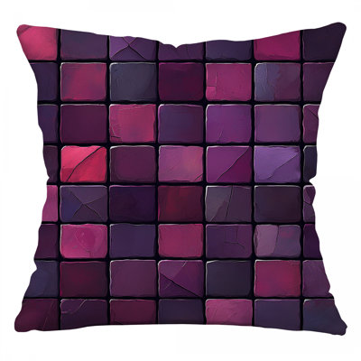 Tiles Throw Pillow, Mosaic Cotton Twill Pillows