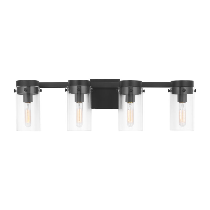 Chapman & Myers Alphon Light Bathroom Bedroom Wall Fixture In With Clear Shade, 3 Lights, 8.5" H x 29.25" W x 6.5" D