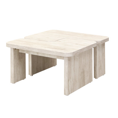 Rectangle Wood Detachable Coffee Table, Single L Shape Farmhouse Coffee Table For Dining Room, Garden
