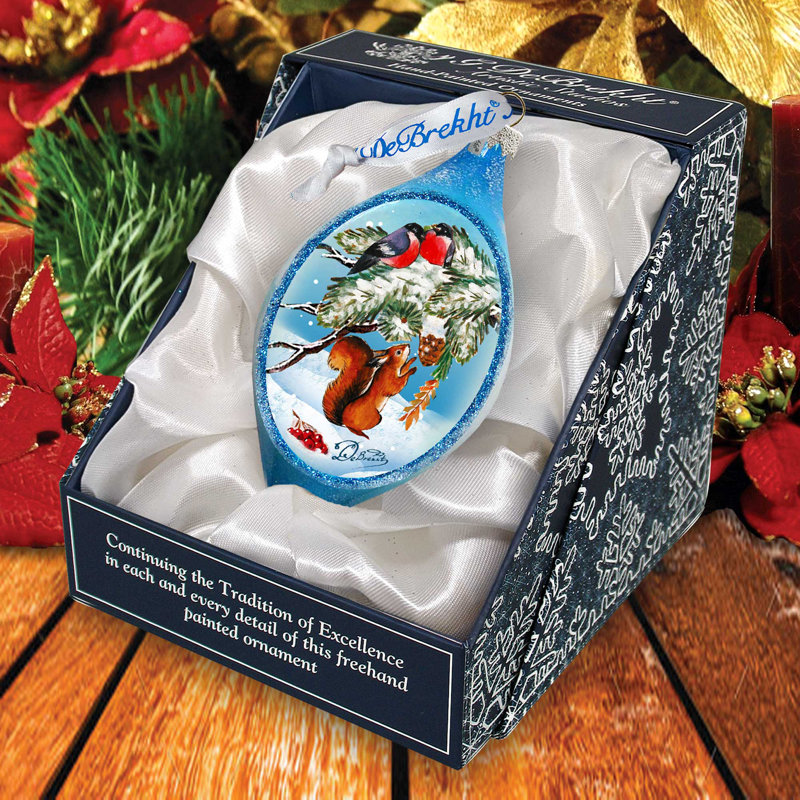 Holiday Splendor 3.5'' Handmade Glass Hanging Figurine Ornament