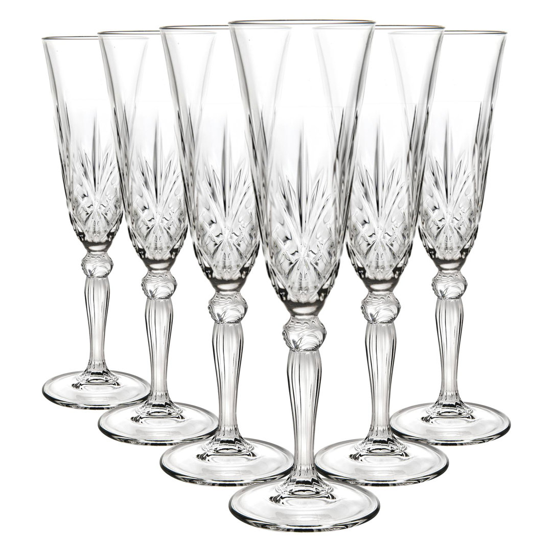 Crystal Melodia Glass Champagne Flutes - 160ml - Pack of 6 - Image 13