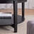Double-layer Solid Wood Round Coffee Table with Tempered Glass Top