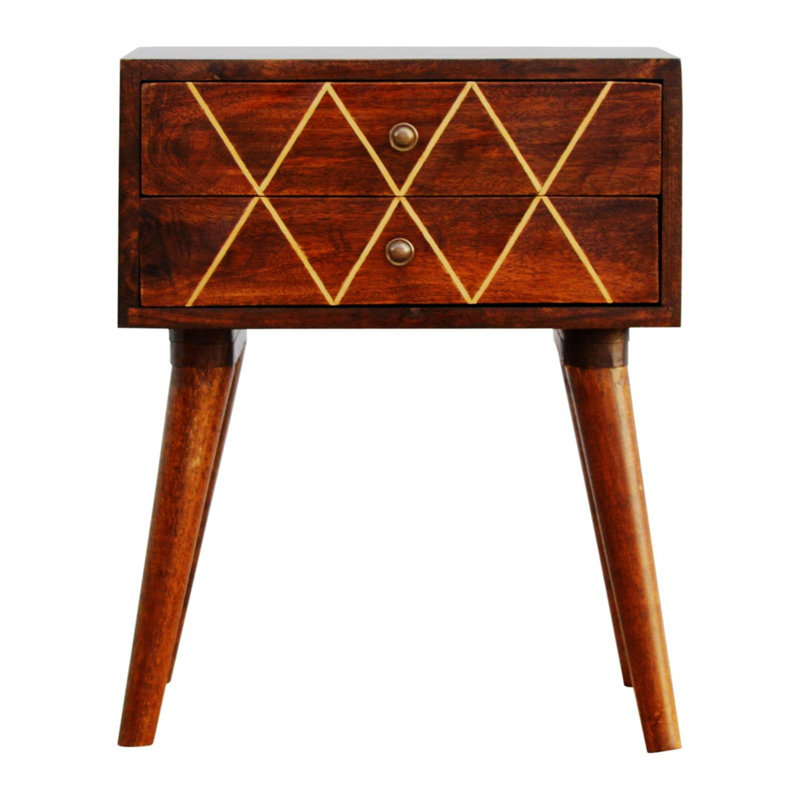 Multi-Function Drawer Wooden Nightstand With Space Saving