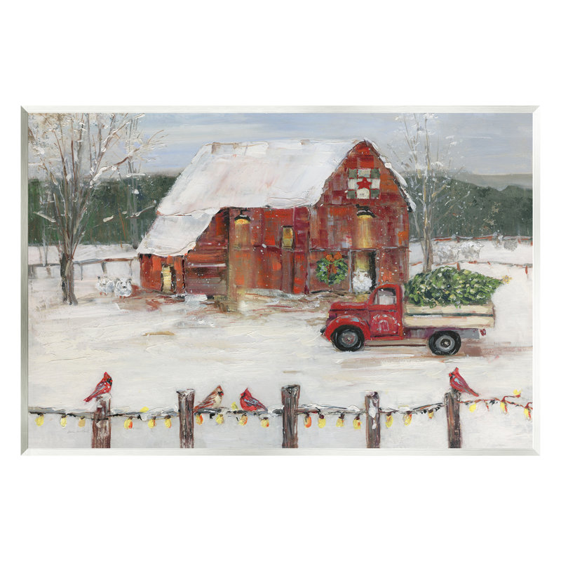 Scène d'hiver des Fêtes de Noël par Sally Swatland, H 10 po x l 15 po x P 0,5 po, Mdf