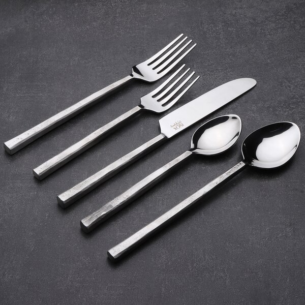 Black Rivet Silverware Set Flatware Retro Stainless Steel Cutlery Mirror  Polished Kitchen Utensils Tableware Service with Dinner Fork Knife Spoon