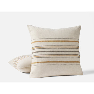 Mojave Organic Linen Linen Square Pillow Cover