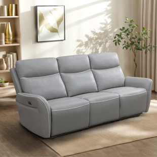 80" Upholstered Leather Power Reclining Sofa