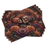 Polyester Vermilion Dark Magenta Rectangle Placemat