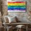 "Toile", une peinture à l'aquarelle vibrante d'un drapeau arc-en-ciel avec art mural-323964510