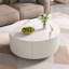 Table basse ronde moderne et fonctionnelle avec roulettes et deux tiroirs, idéale pour divers espaces de vie et décors-1308710535