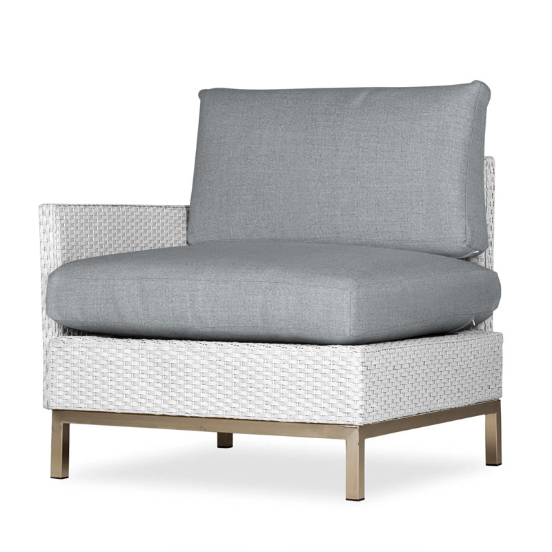 Elements Outdoor One Arm Lounge Chair, Cottage Pepper, White