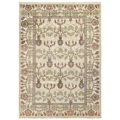 Oushak floral beige 8 pi 9 po x 12 pi 4 po