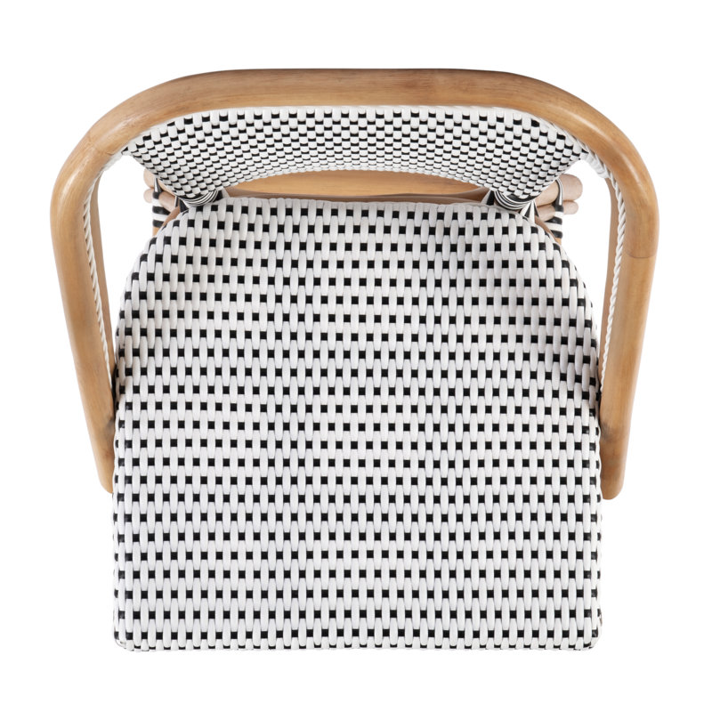 28" Bar Stool, Black/White