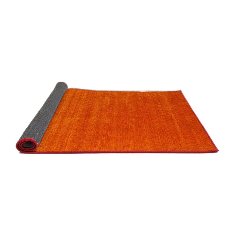 Tapis contemporain orange, Rond 7 pi