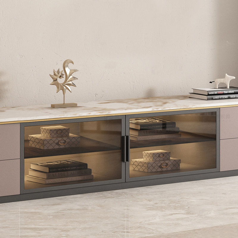 Meuble télé de luxe moderne et minimaliste, H 17,71 po x L 94,48 po x l 15,74 po