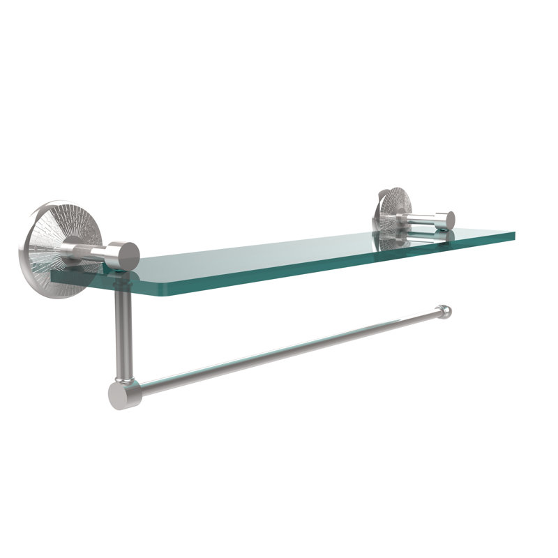 Marchmont Bracket Shelf with Towel Bar, Polished Chrome,  5" H x 16" W x 5" D