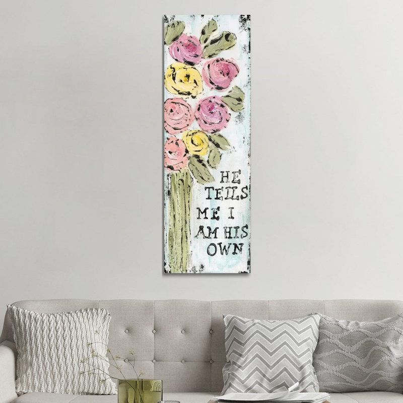 Floral Bouquet by Ashley Bradley - Panoramic Painting on Canvas, 152.4 cm H x 50.8 cm W x 1.91 cm D, Wrapped Canvas