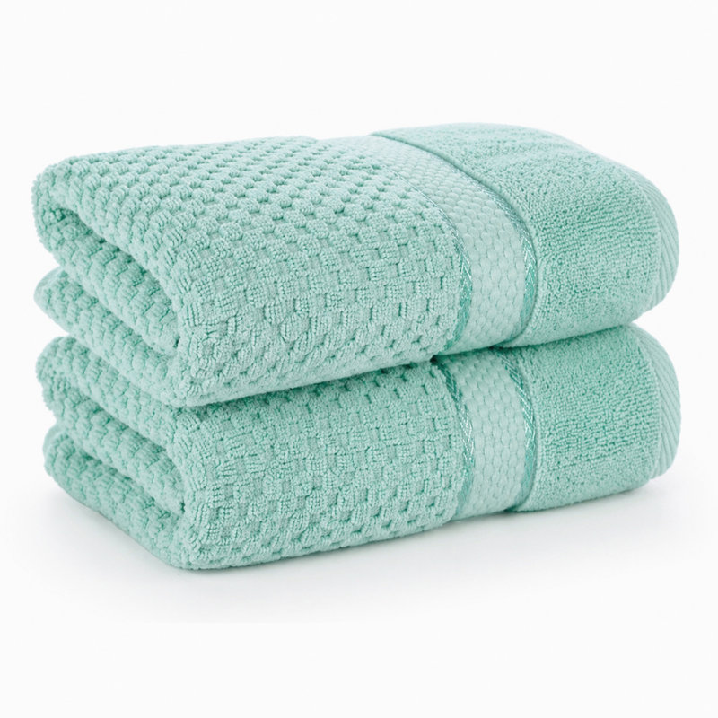 Collection de serviettes essuie-mains texturés 100% coton Hode, Vert menthe, Essuie-mains - paquet de 2