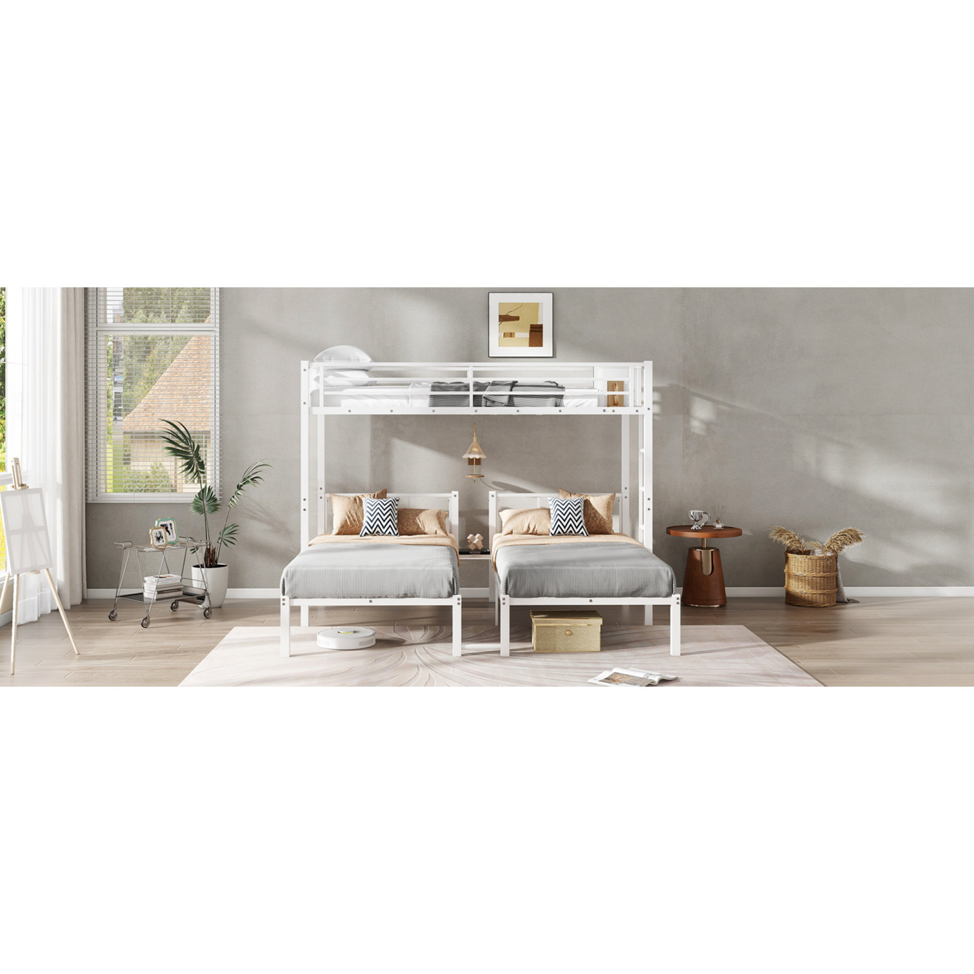 Isabelle & Max™ Space-saving Metal Triple Bunk Bed, Modern Style For ...