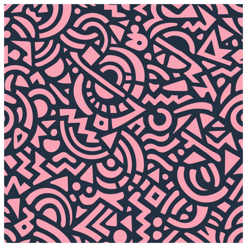 Édredon rose à formes géométriques, Twin